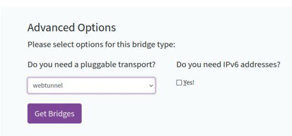 WebTunnel-Brücke anfordern