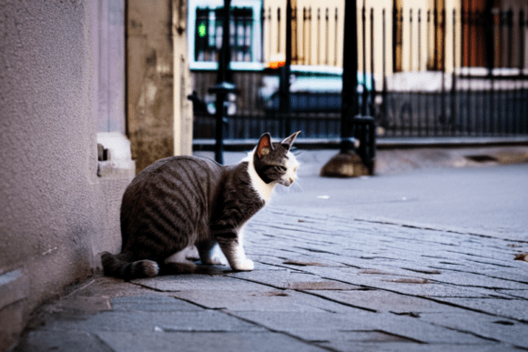 Katze auf Straße