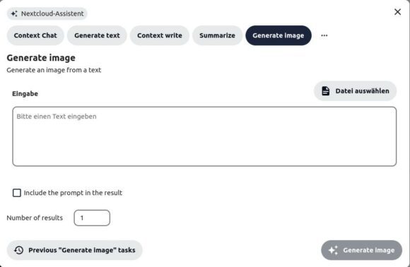 Nextcloud Assistant 2.0 mit Contaxt Chat und Context Write